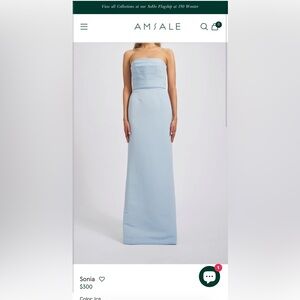 Amsale Navy Blue Strapless Bridesmaids Dress